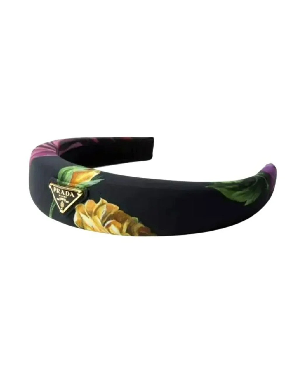 Prada $550 Floral Black Headband  New With Box